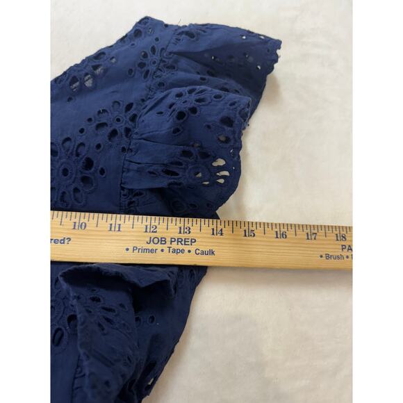 Lovers + Friends Seana Mini Dress Womens XXS Deep Navy One Shoulder Eyelet - Picture 9 of 15